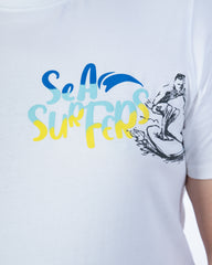 Mens Plus Size White Crew Neck Graphic Tee
