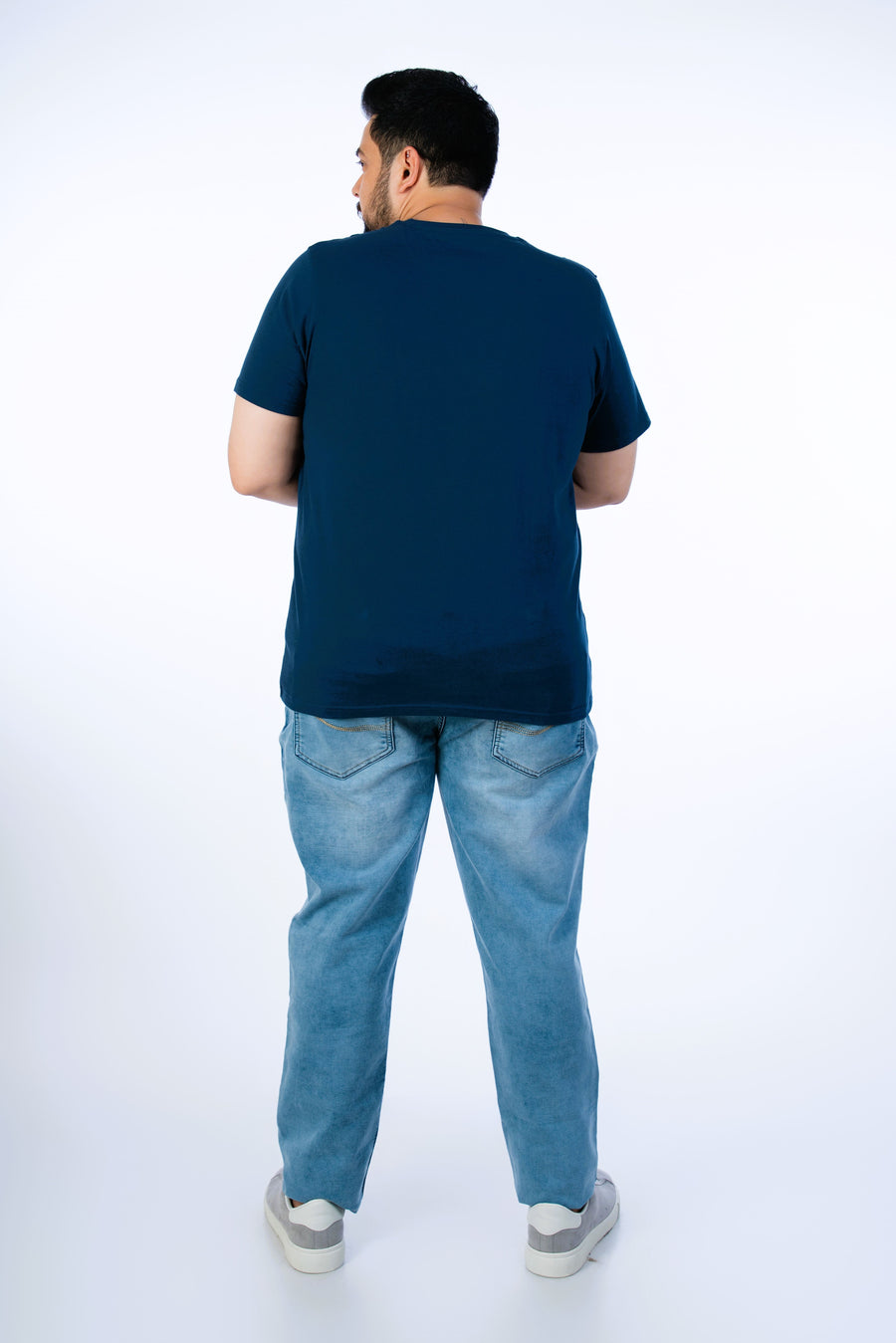 Mens Plus Size Navy Crew Neck Graphic Tee