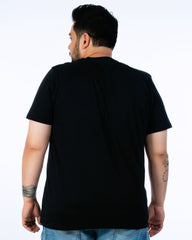 Mens Plus Size Black Crew Neck Graphic Tee