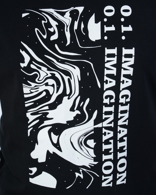 Mens Plus Size Black Crew Neck Graphic Tee