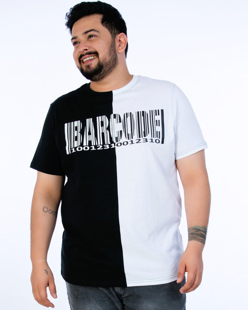 Mens Plus Size Black Crew Neck Fashion Tee