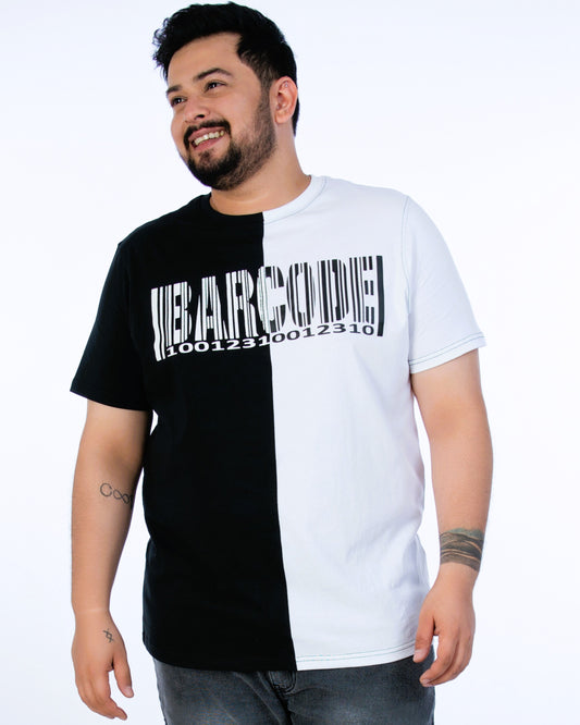 Mens Plus Size Black Crew Neck Fashion Tee