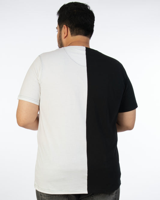 Mens Plus Size Black Crew Neck Fashion Tee