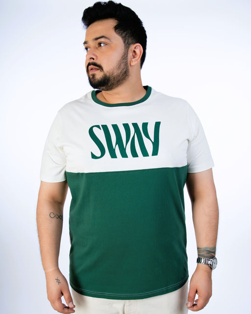 Mens Plus Size Off White Crew Neck Fashion Tee