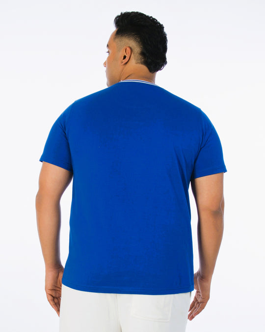 Mens Plus Size Royal Blue Crew Neck Fashion Tee
