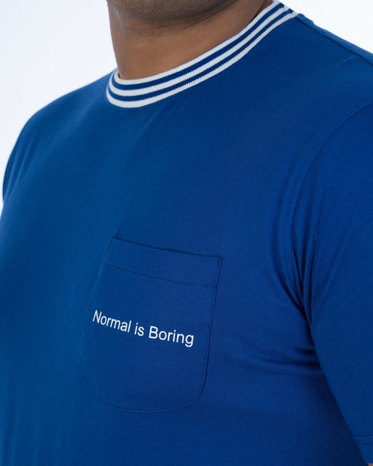 Mens Plus Size Royal Blue Crew Neck Fashion Tee