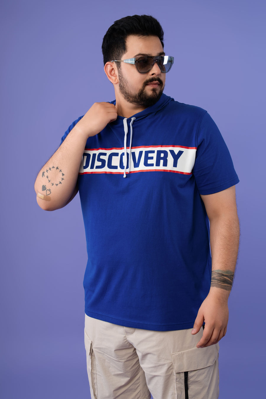 Mens Plus Size Royal Blue Hoodie