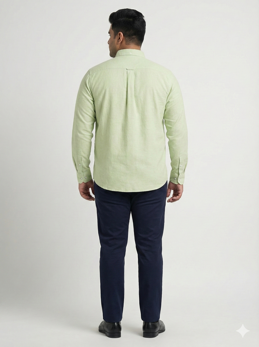 Plus Size Men's Classic 100% Cotton Oxford Button-Down Shirt