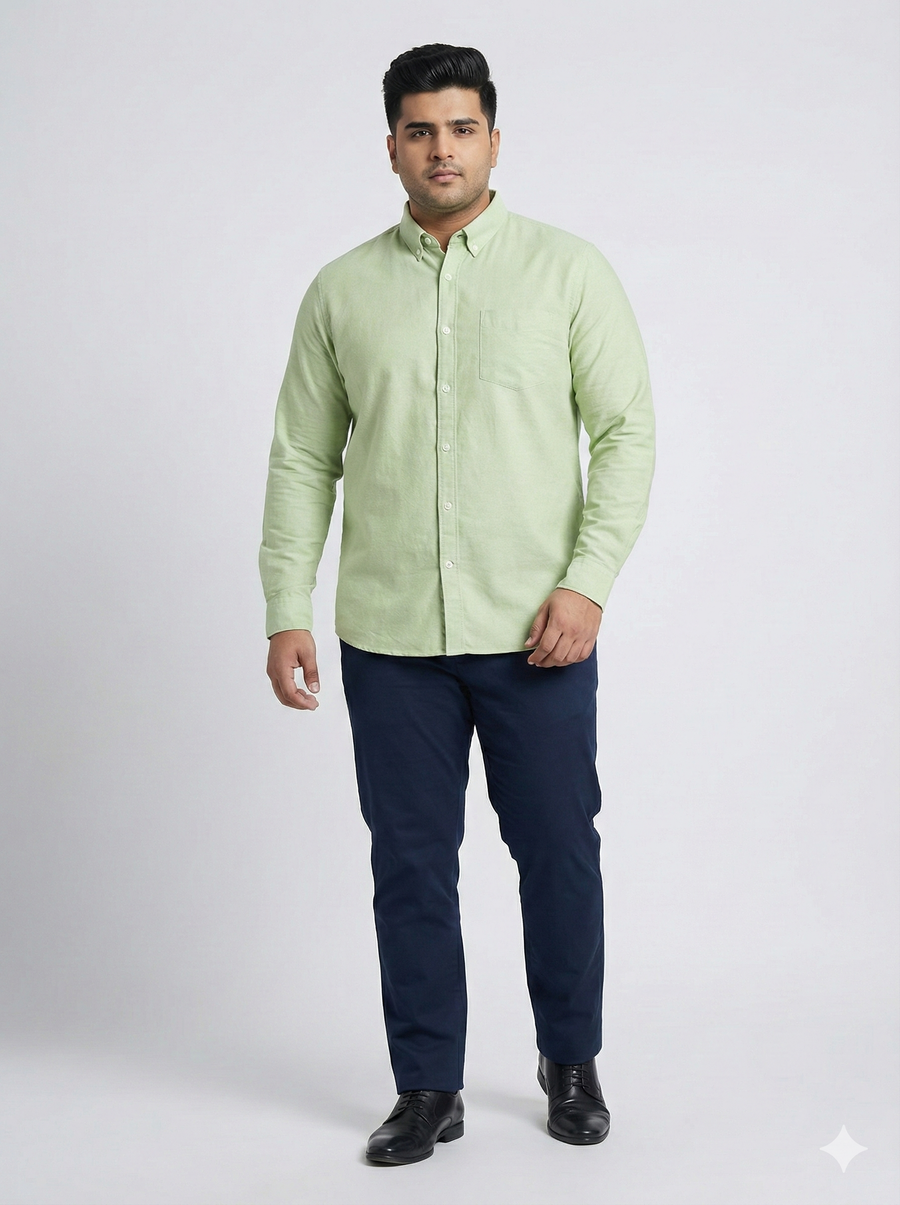 Plus Size Men's Classic 100% Cotton Oxford Button-Down Shirt