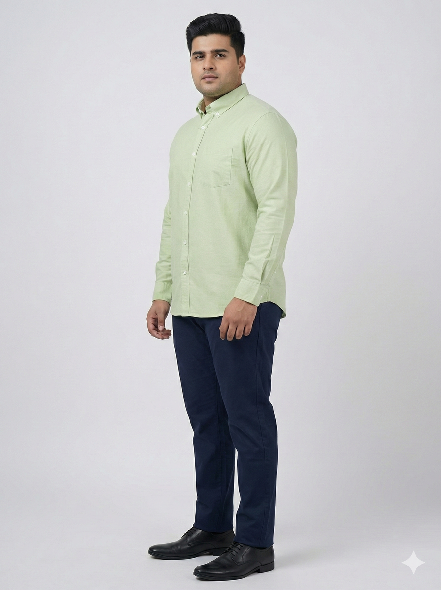 Plus Size Men's Classic 100% Cotton Oxford Button-Down Shirt