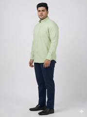 Plus Size Men's Classic 100% Cotton Oxford Button-Down Shirt