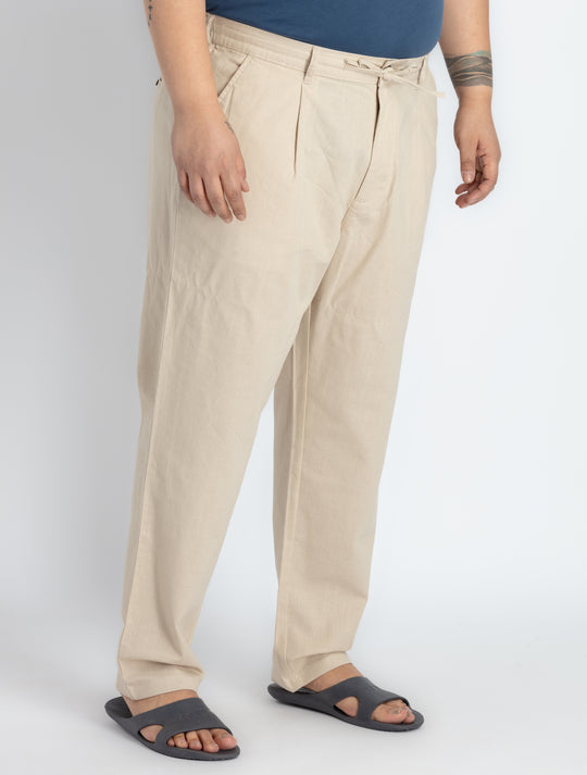 Mens Plus SizeNatural Drawstring pants