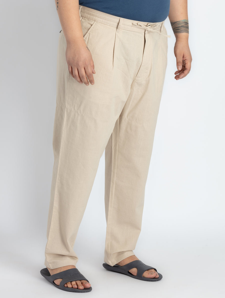 Mens Plus SizeNatural Drawstring pants