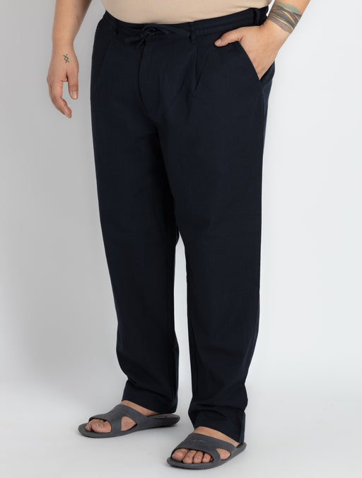 Mens Plus Size Navy Drawstring pants