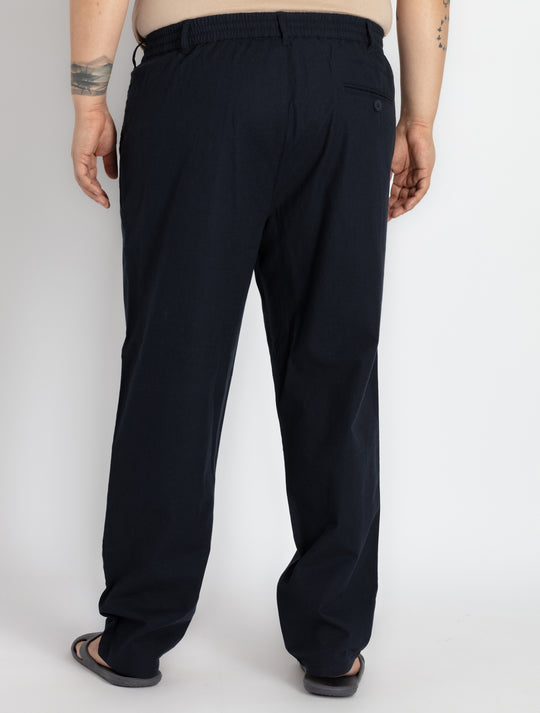 Mens Plus Size Navy Drawstring pants
