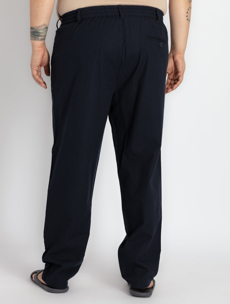 Mens Plus Size Navy Drawstring pants