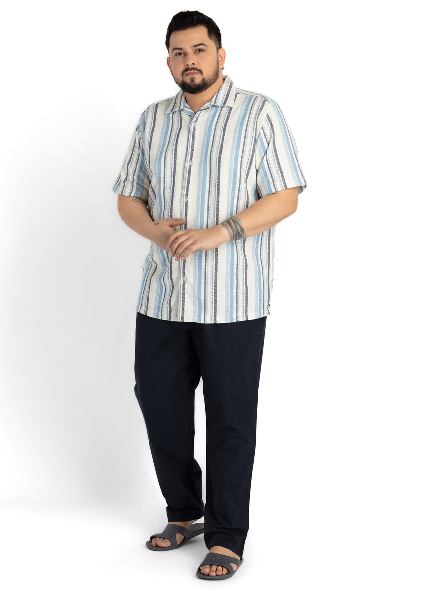 Mens Plus Size Navy Drawstring pants