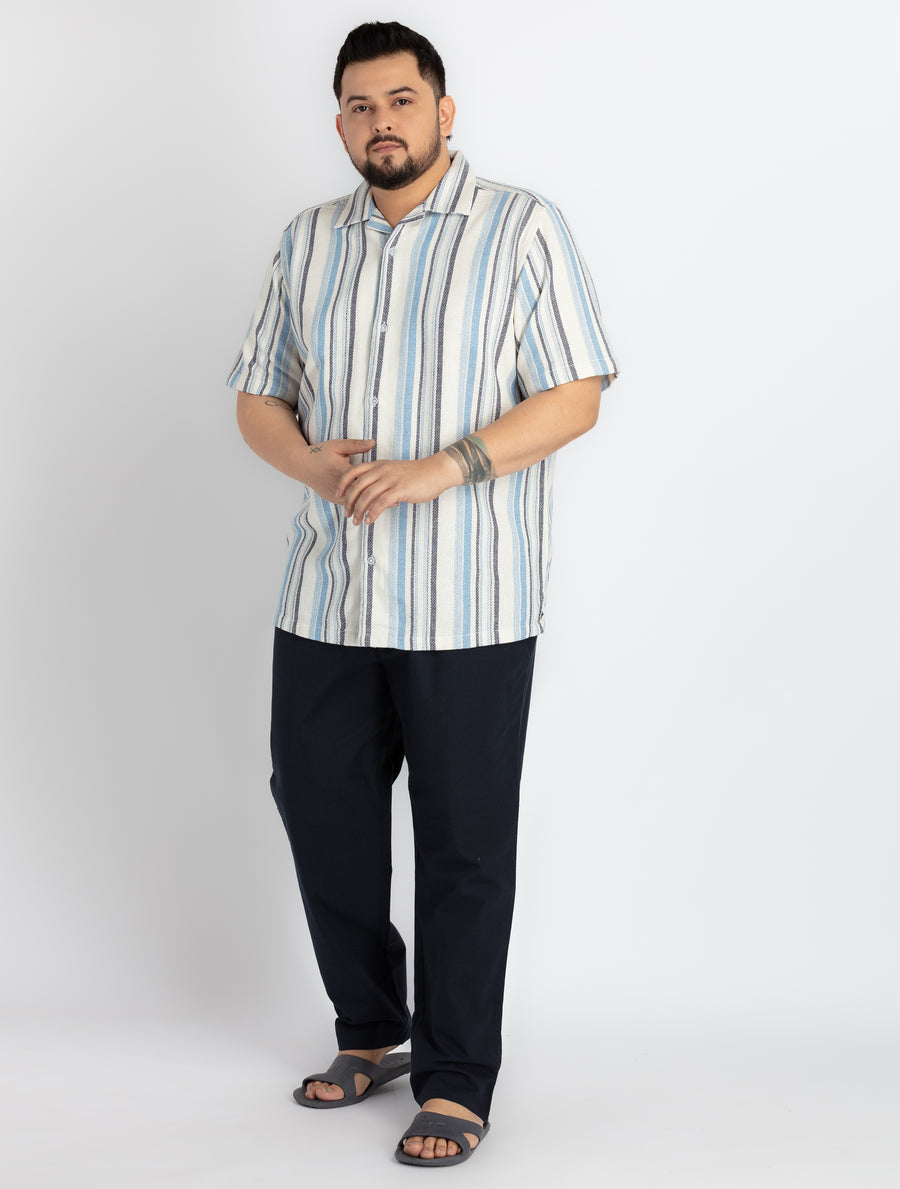 Mens Plus Size Navy Drawstring pants