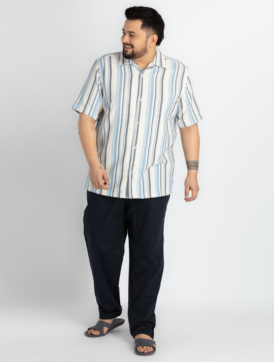 Mens Plus Size Navy Drawstring pants