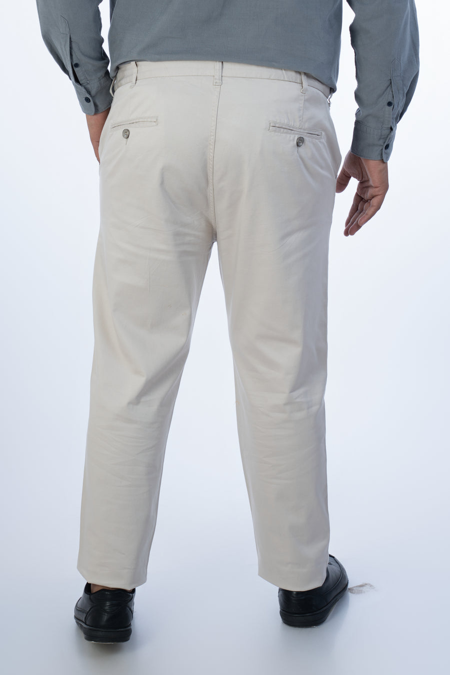 Mens Plus Size Beige Flexi Waist Chino