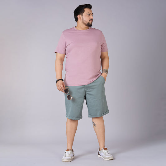 Mens Plus Size Essential Shorts with Elasticated Waist- Sage