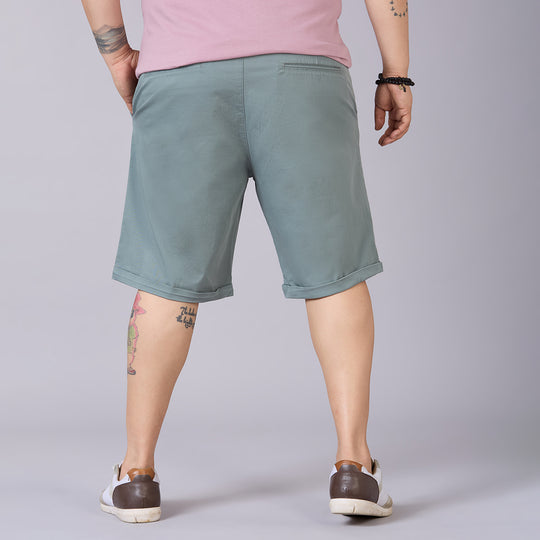 Mens Plus Size Essential Shorts with Elasticated Waist- Sage