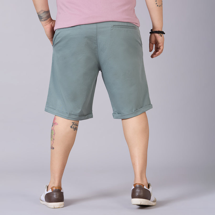 Mens Plus Size Essential Shorts with Elasticated Waist- Sage