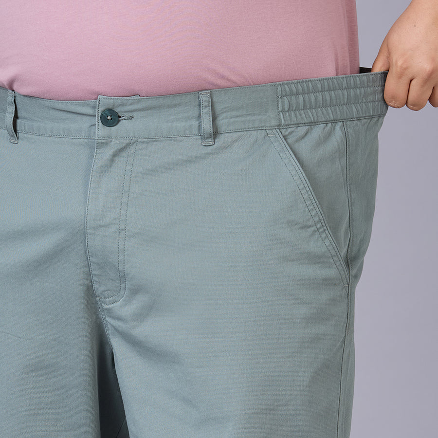 Mens Plus Size Essential Shorts with Elasticated Waist- Sage