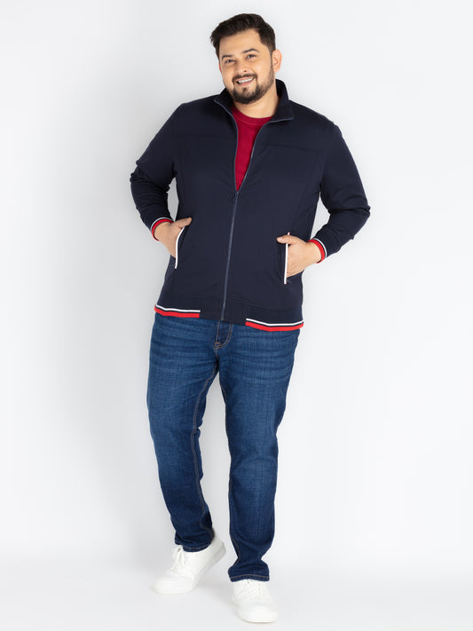 Mens Plus Size Navy Solid Sweatshirt