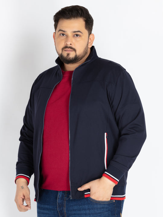 Mens Plus Size Navy Solid Sweatshirt