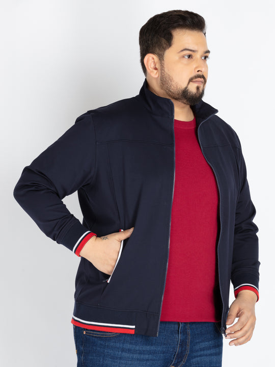 Mens Plus Size Navy Solid Sweatshirt