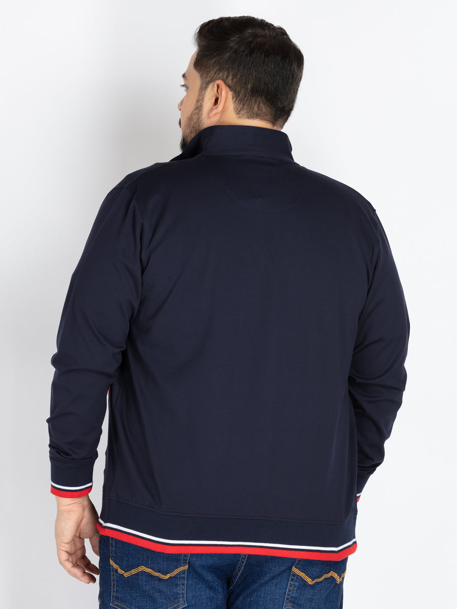 Mens Plus Size Navy Solid Sweatshirt