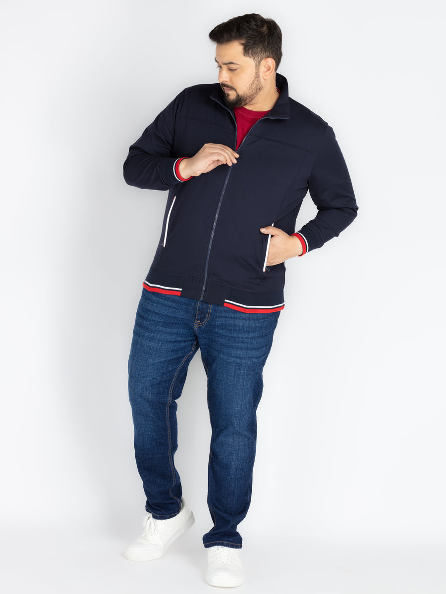 Mens Plus Size Navy Solid Sweatshirt