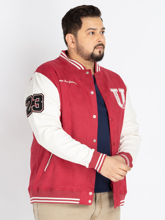 Mens Plus Size Red Varsity Jacket