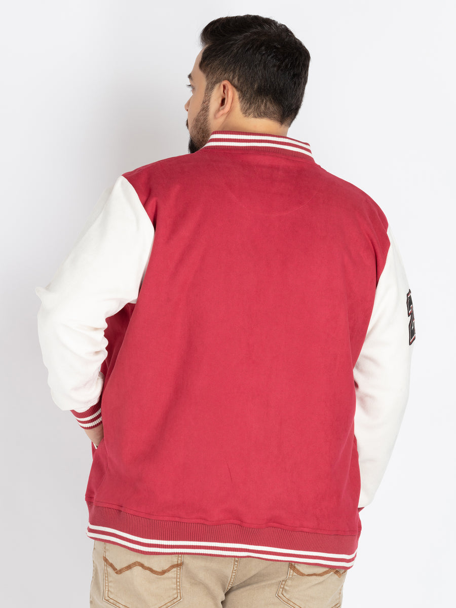 Mens Plus Size Red Varsity Jacket
