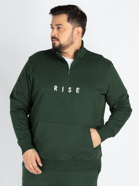 Green Solid Sweatshirt
