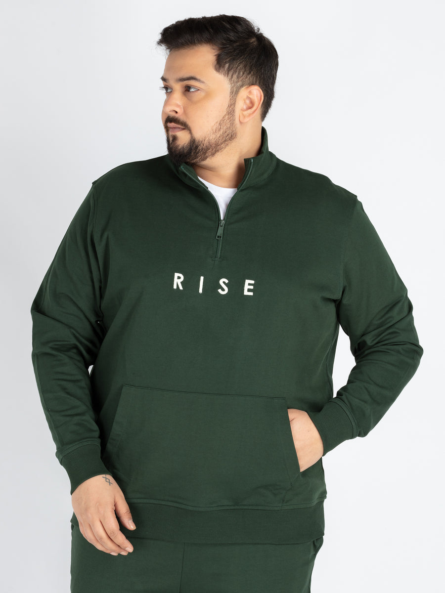 Green Solid Sweatshirt