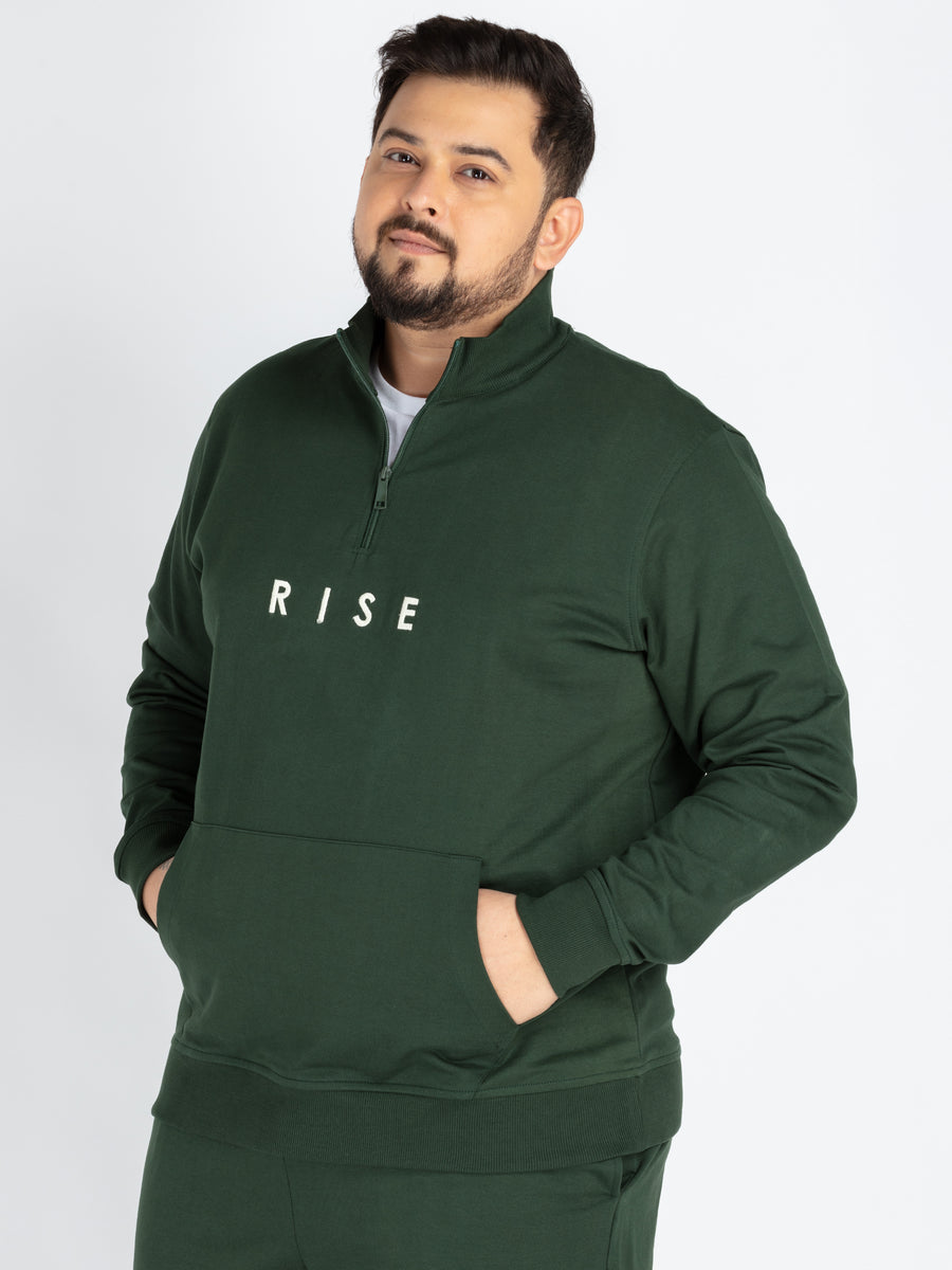 Green Solid Sweatshirt