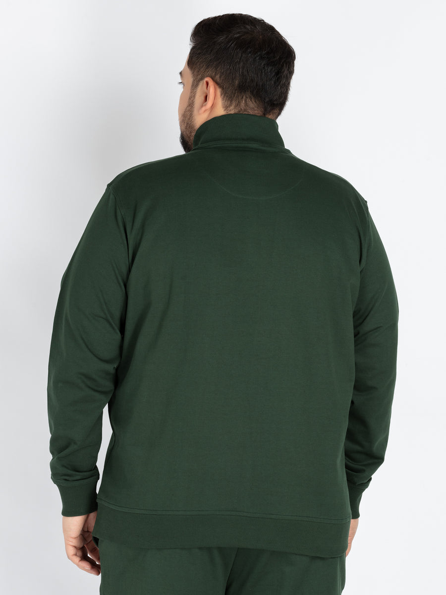 Green Solid Sweatshirt