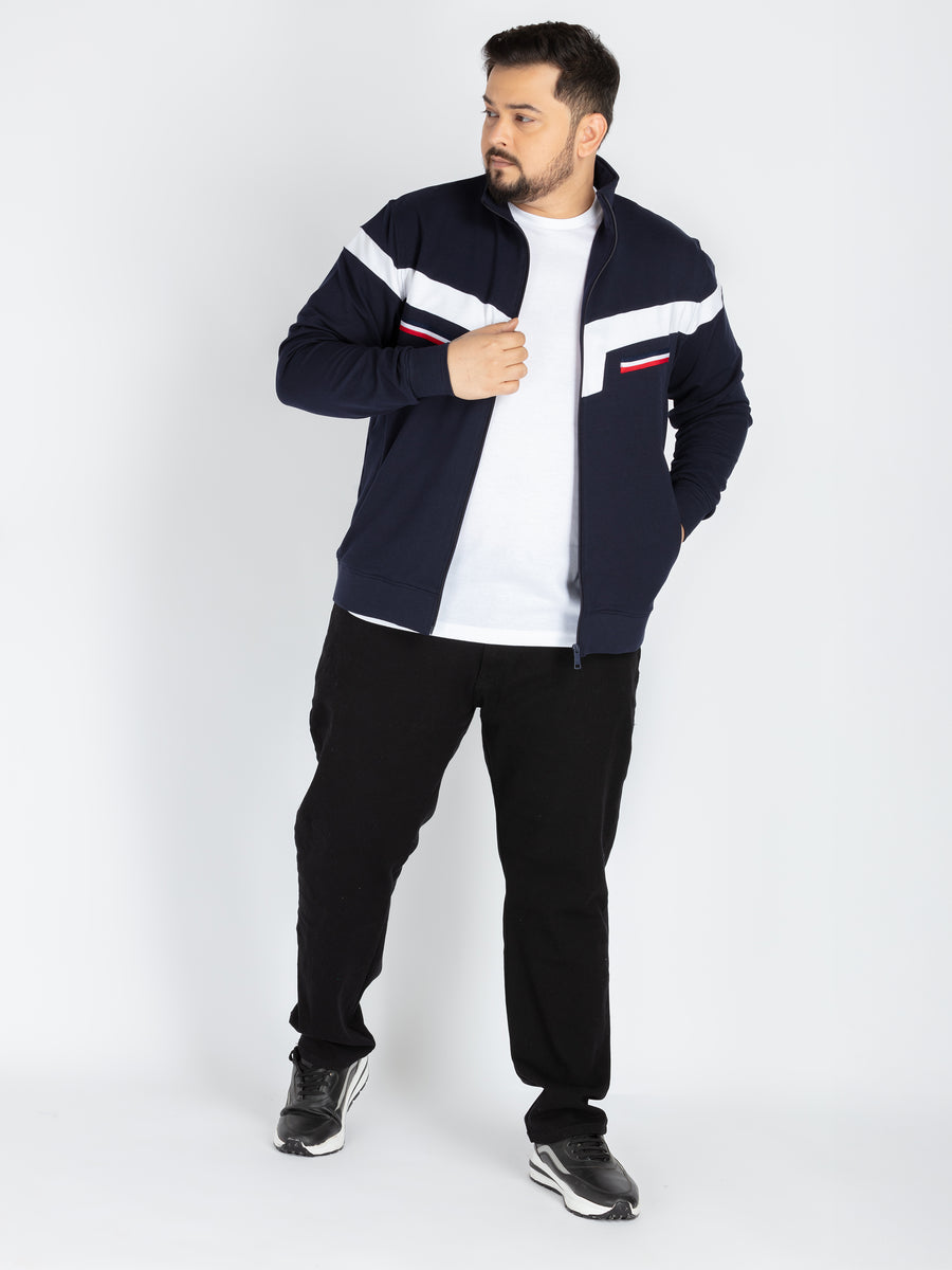 Navy Blue Solid Sweatshirt