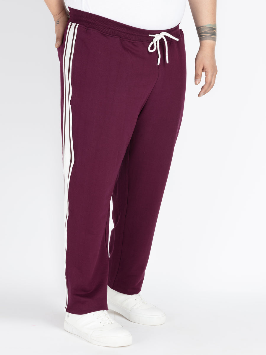 Mens Plus Size Wine Solid Track Pant