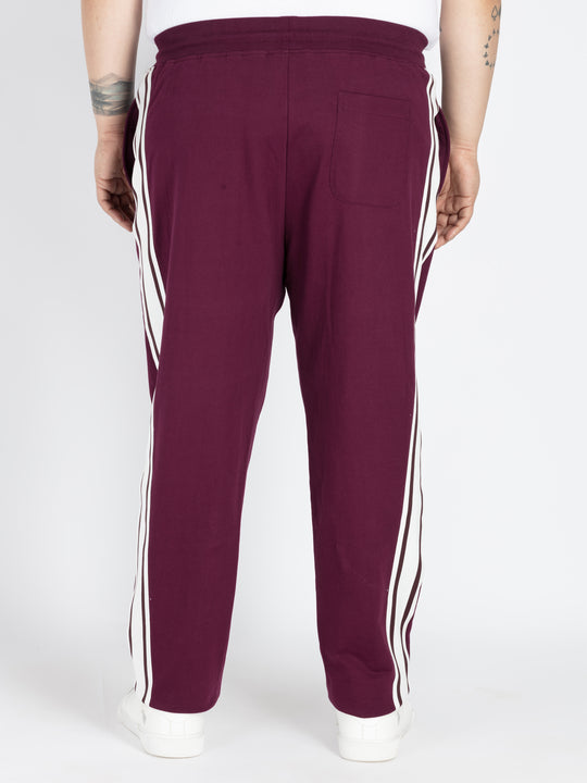 Mens Plus Size Wine Solid Track Pant