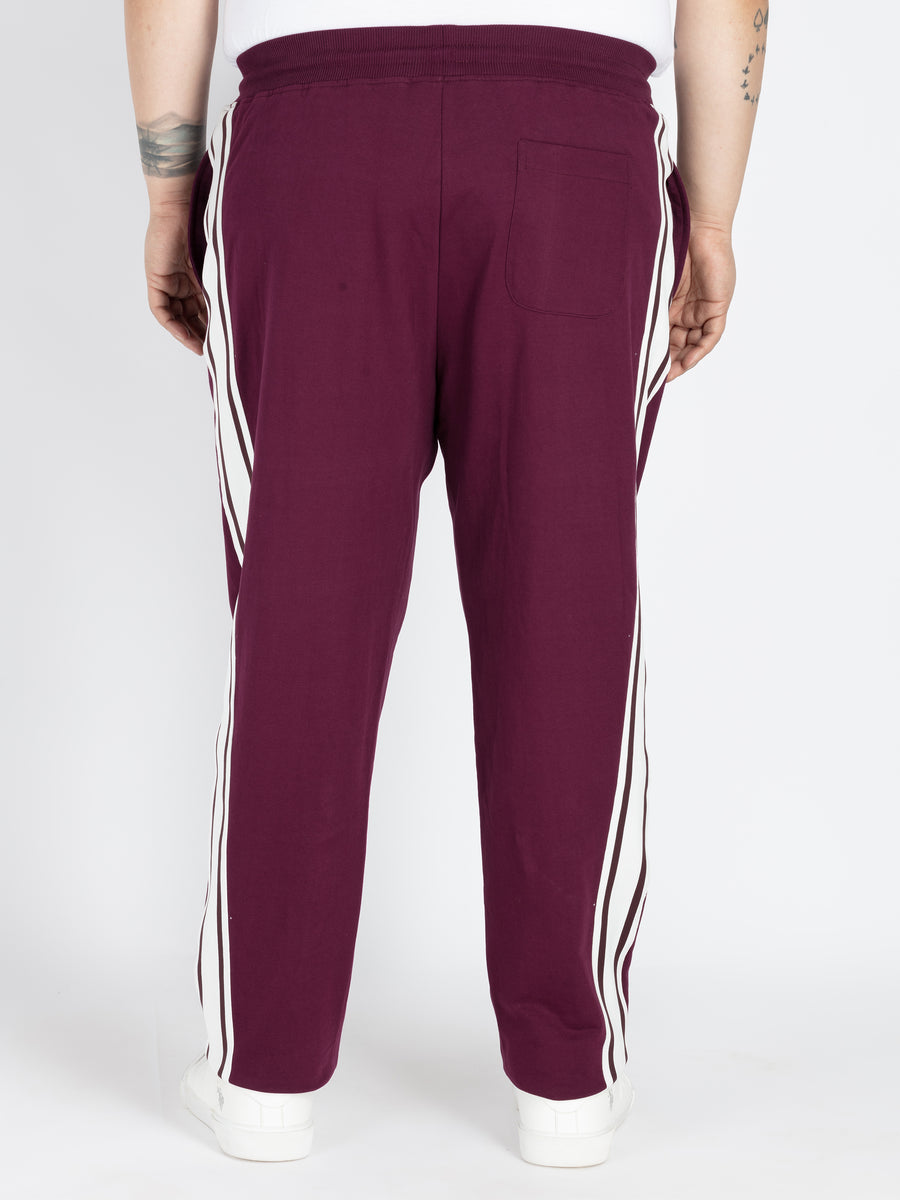 Mens Plus Size Wine Solid Track Pant