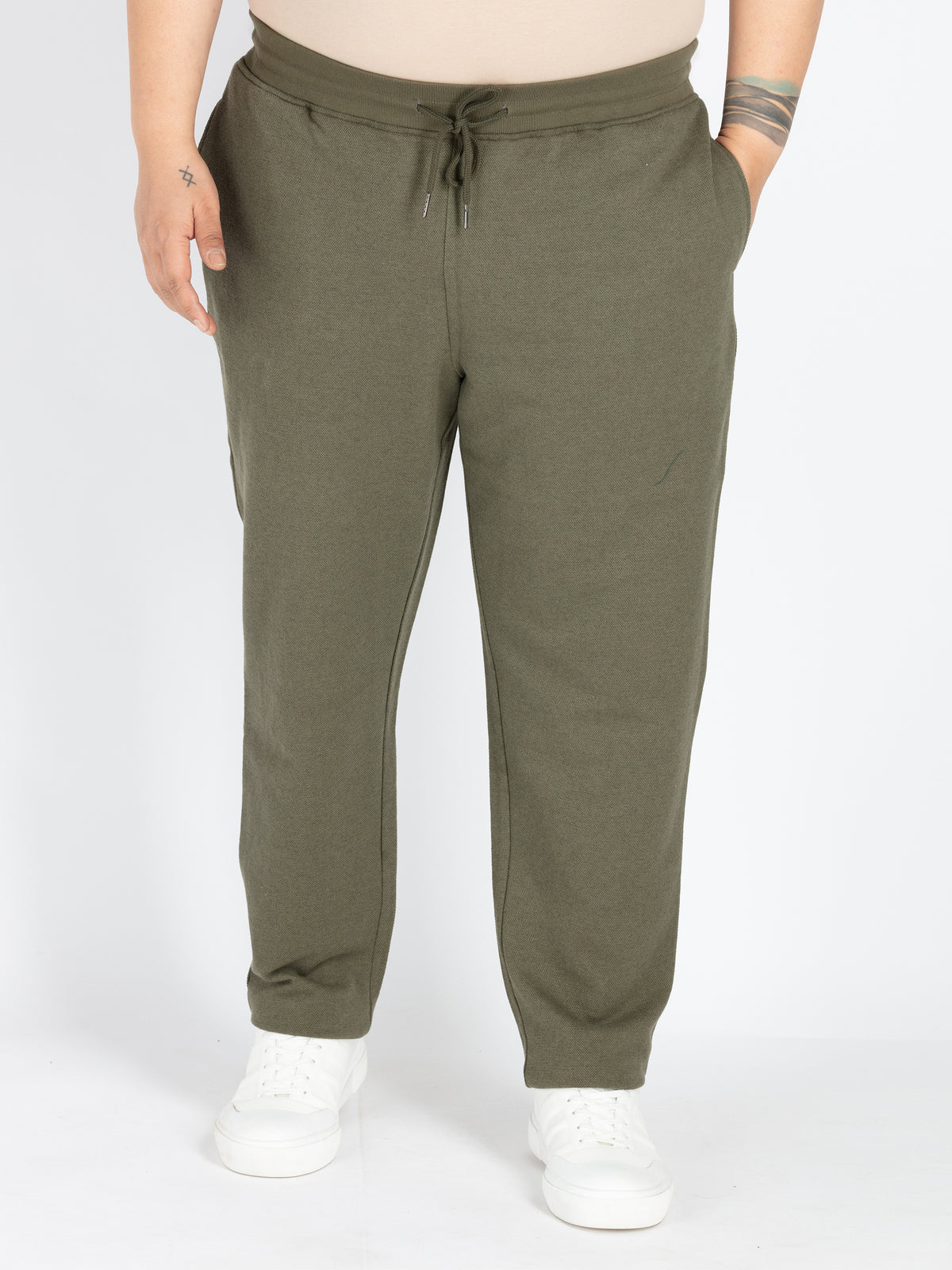 Olive Solid Track Pant