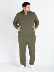 Mens Plus Size Olive Solid Track Pant