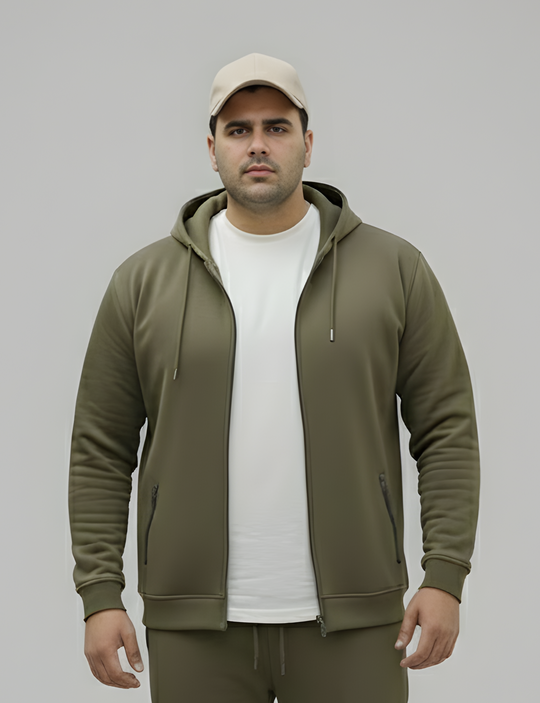 Plus Size Men’s  Zip-Open Hoodie