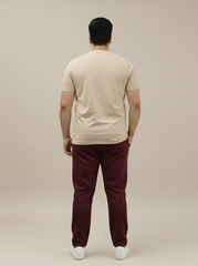 Plus Size Maroon  Premium Fleece Track Pants