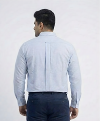 Mens Plus Size Blue Button Down Collar Oxford Shirt