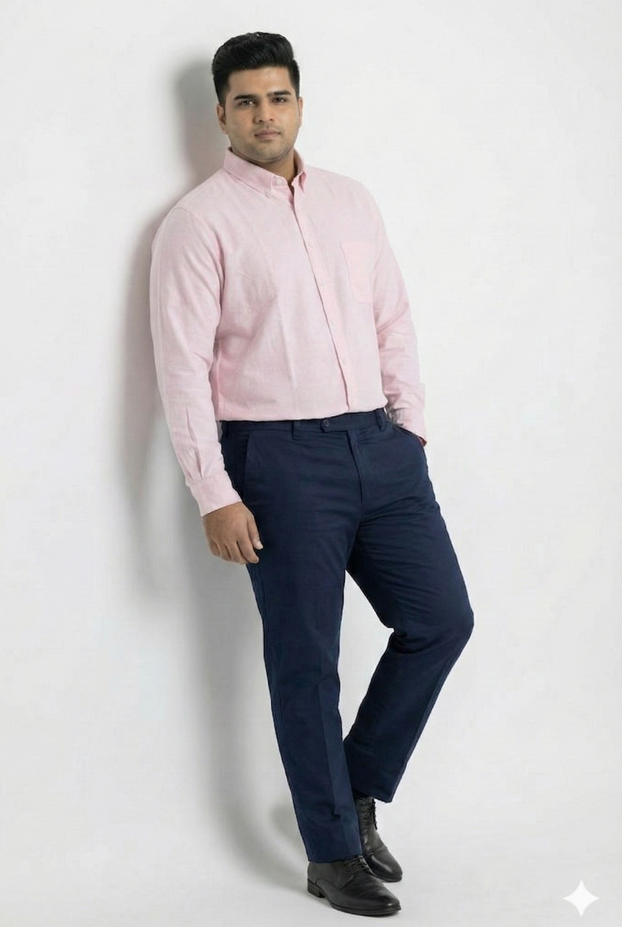 Plus Size Men's Classic 100% Cotton Oxford Button-Down Shirt