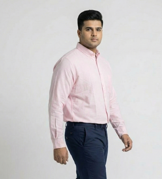Plus Size Men's Classic 100% Cotton Oxford Button-Down Shirt
